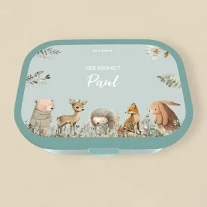 Boîte à lunch Mepal personnalisée "Aquarelle animaux en forêt"