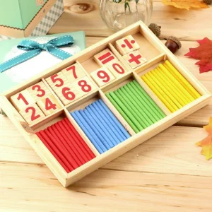 Bâtons de comptage Montessori en bambou colorés