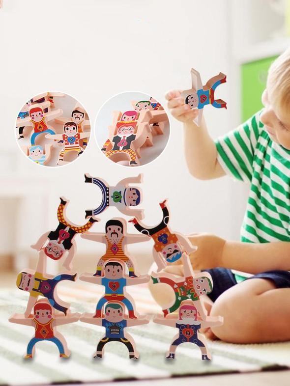 Ensemble de jouets empilables en bois Acrobatic Hercules