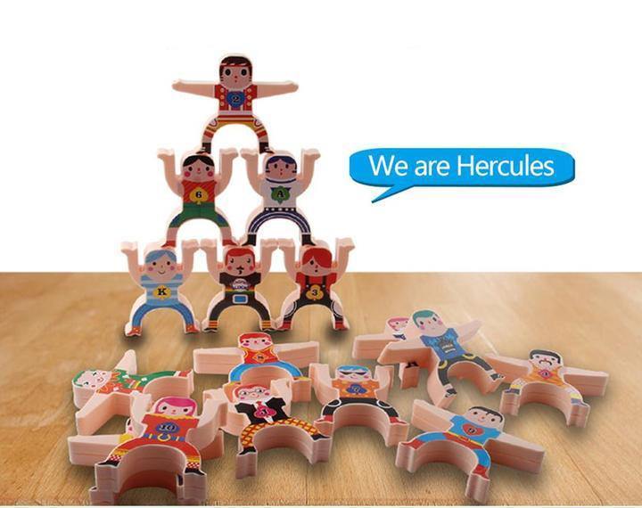 Ensemble de jouets empilables en bois Acrobatic Hercules – Image 2