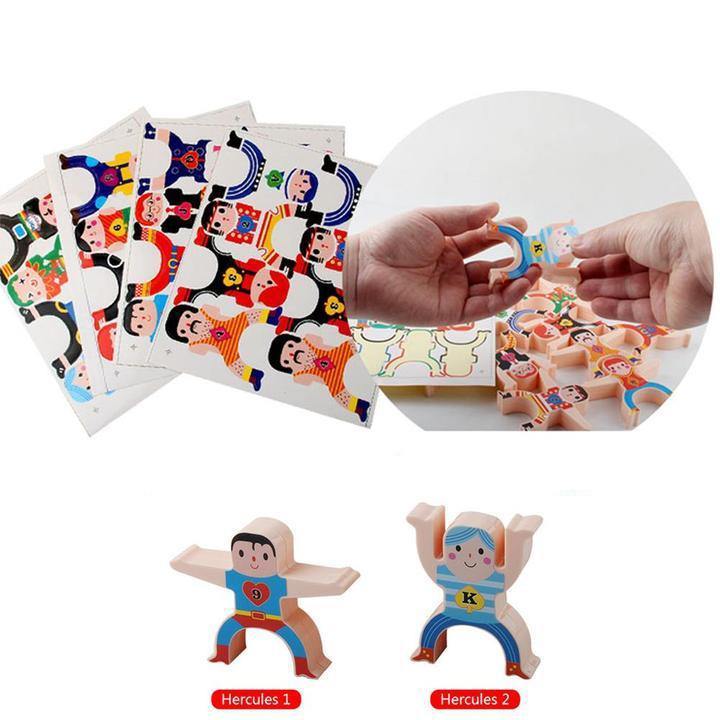 Ensemble de jouets empilables en bois Acrobatic Hercules – Image 5
