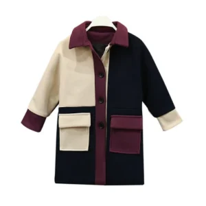 Manteau tendance pour fille avec haut patchwork
