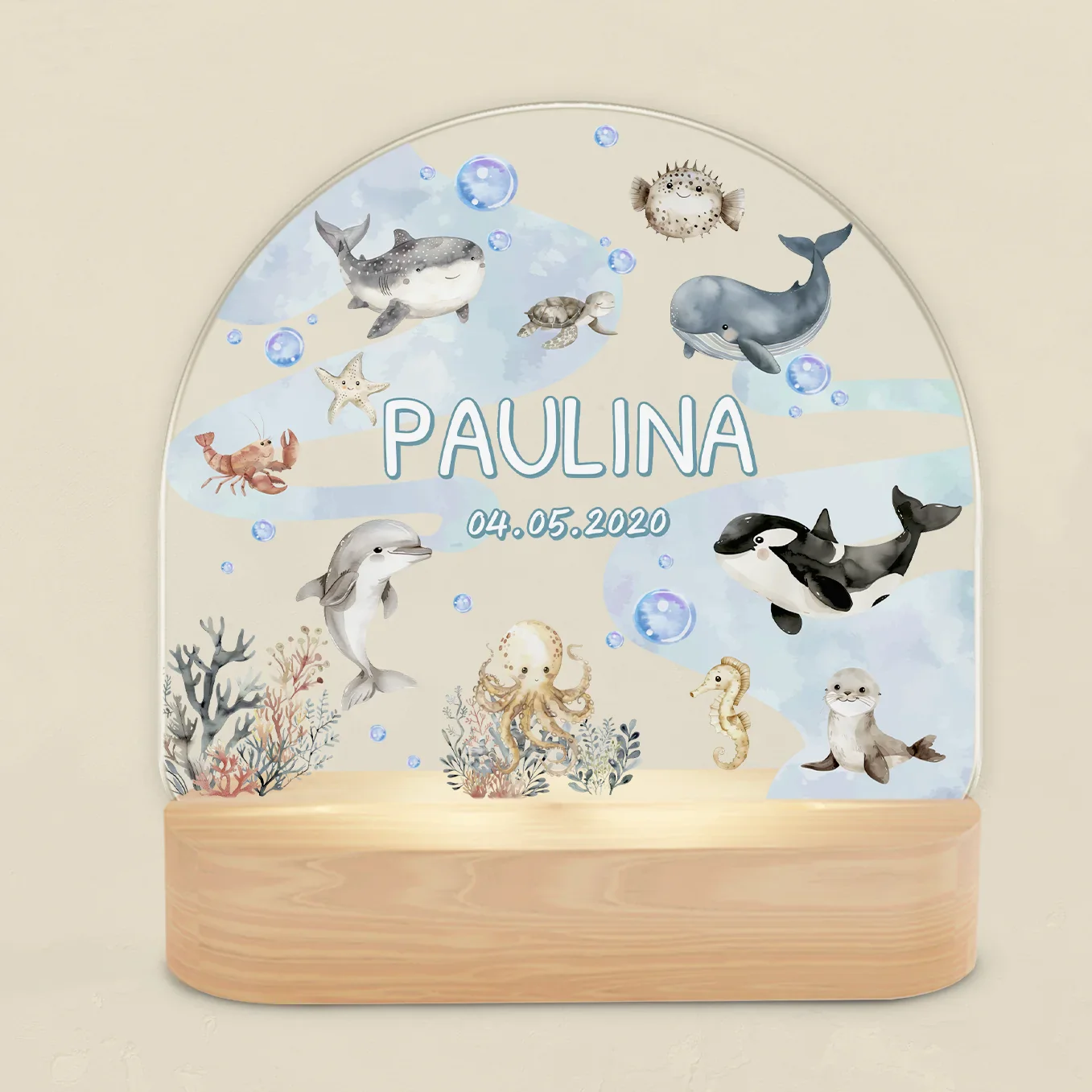 Veilleuse personnalisée « Océan » - Lumière douce et décor marin – Image 4