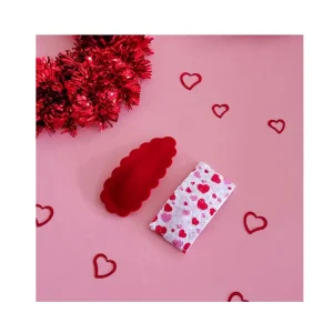 2 barrettes Coeurs/rouge