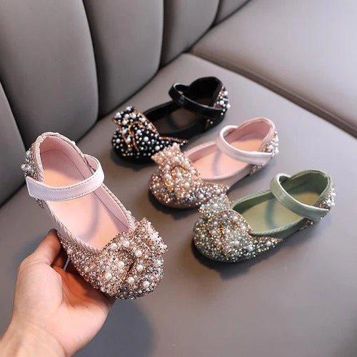 Chaussures de princesse brillantes avec perles et strass – Image 5