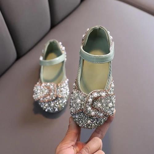 Chaussures de princesse brillantes avec perles et strass – Image 2