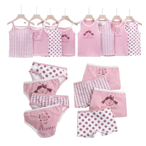 Ensemble débardeur et short/culotte pour fille, été 2024 – 100 % coton, col ras du cou, sans manches, pour enfants de 3 à 8 ans