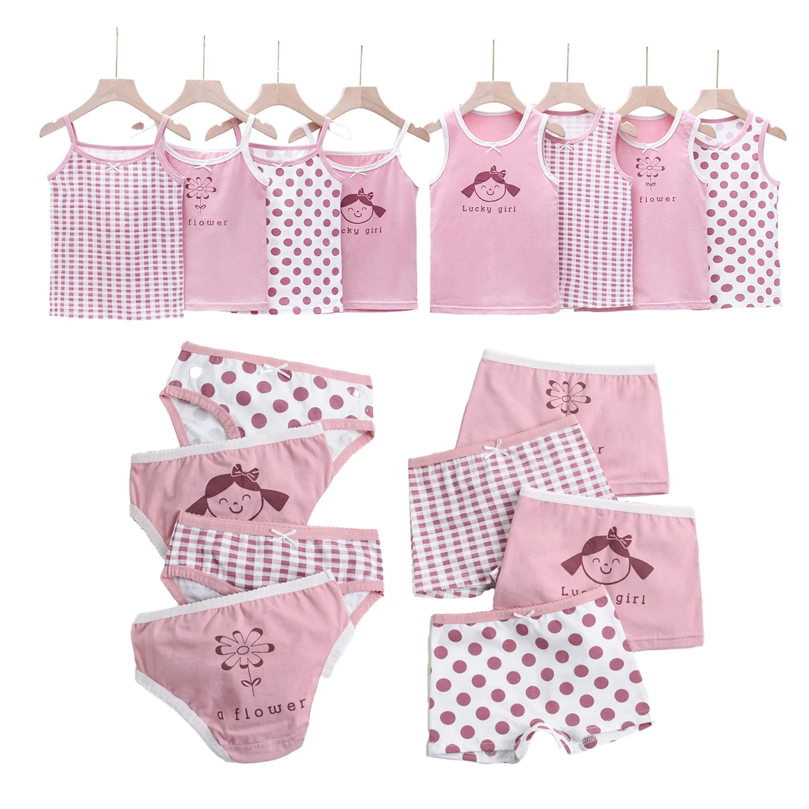 Ensemble débardeur et short/culotte pour fille, été 2024 – 100 % coton, col ras du cou, sans manches, pour enfants de 3 à 8 ans