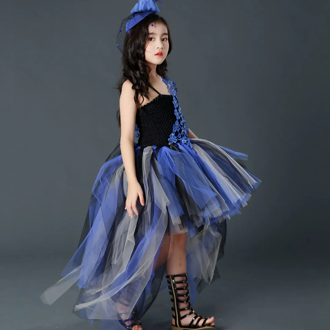 Robe tutu traînante noire et violette pour fête d'Halloween – Image 5