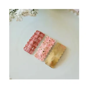 3 barrettes Arc-en-ciel/doré