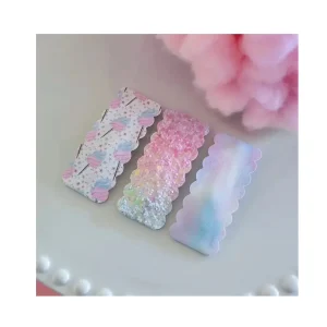 3 barrettes festonnées Ciel en bonbon