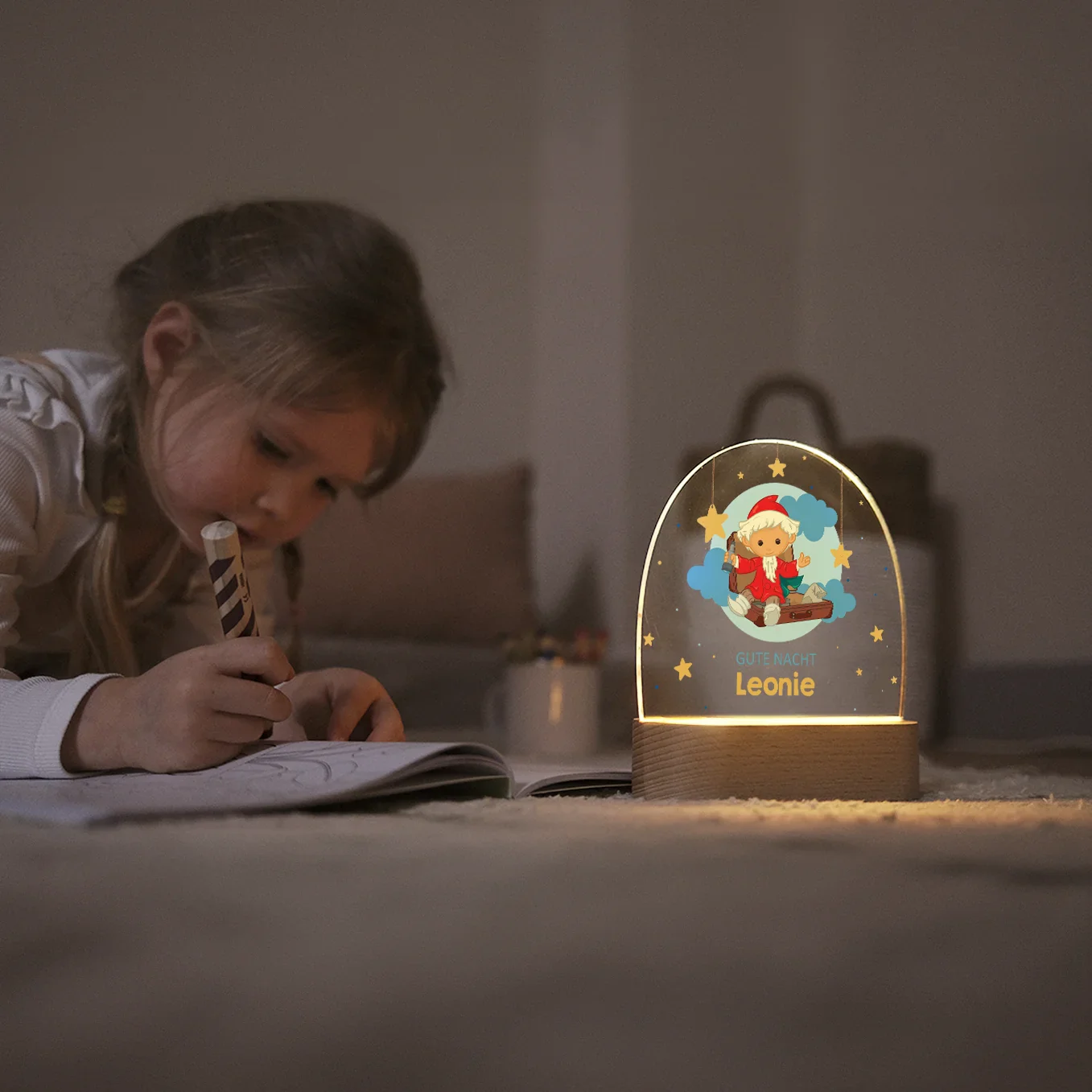 Personalisiertes Nachtlicht "Unser Sandmännchen" - "Gute Nacht" – Image 6