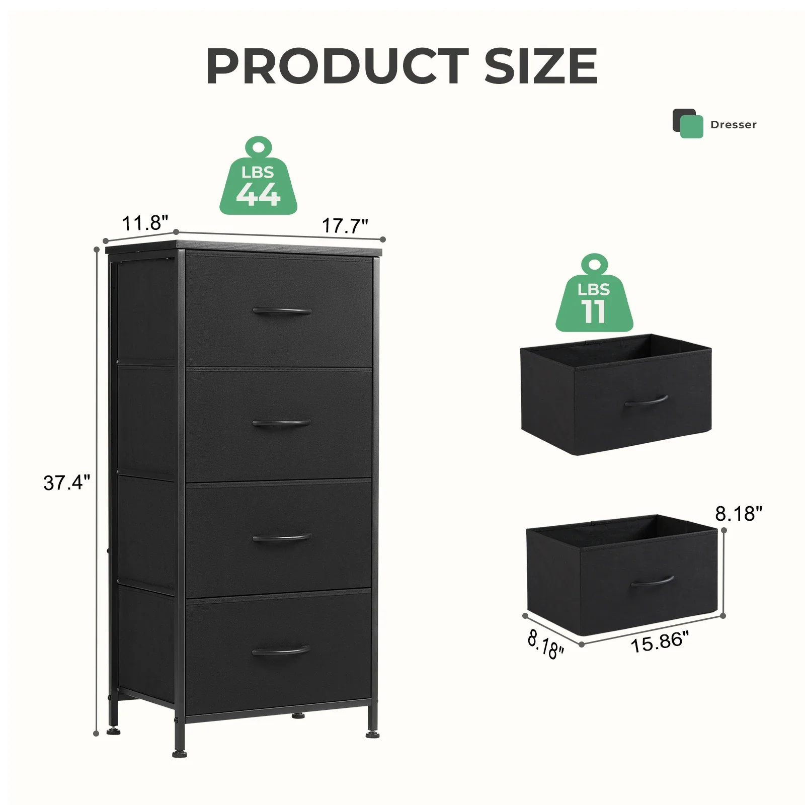 Commode de rangement pour enfants en tissu 4 couches – Organiseur de garde-robe à bords souples avec cadre en acier pour chambre d'enfant, chambre ou salon – Disponible – Image 4