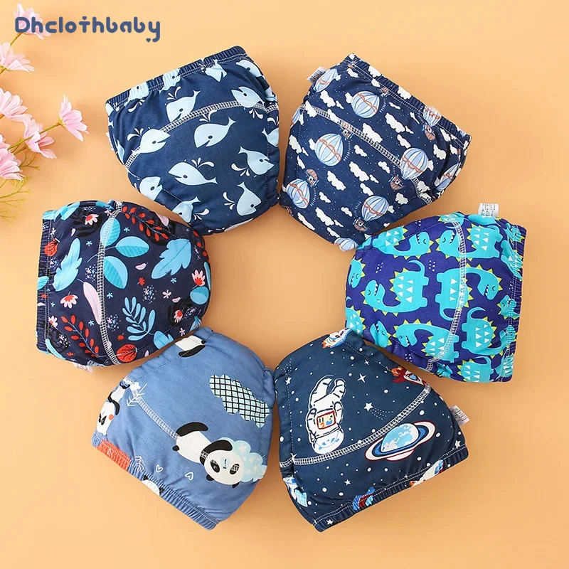 Lot de 4 culottes d'apprentissage réutilisables pour bébé – Culottes imperméables en coton pour garçons et filles | Motifs mignons – Image 2