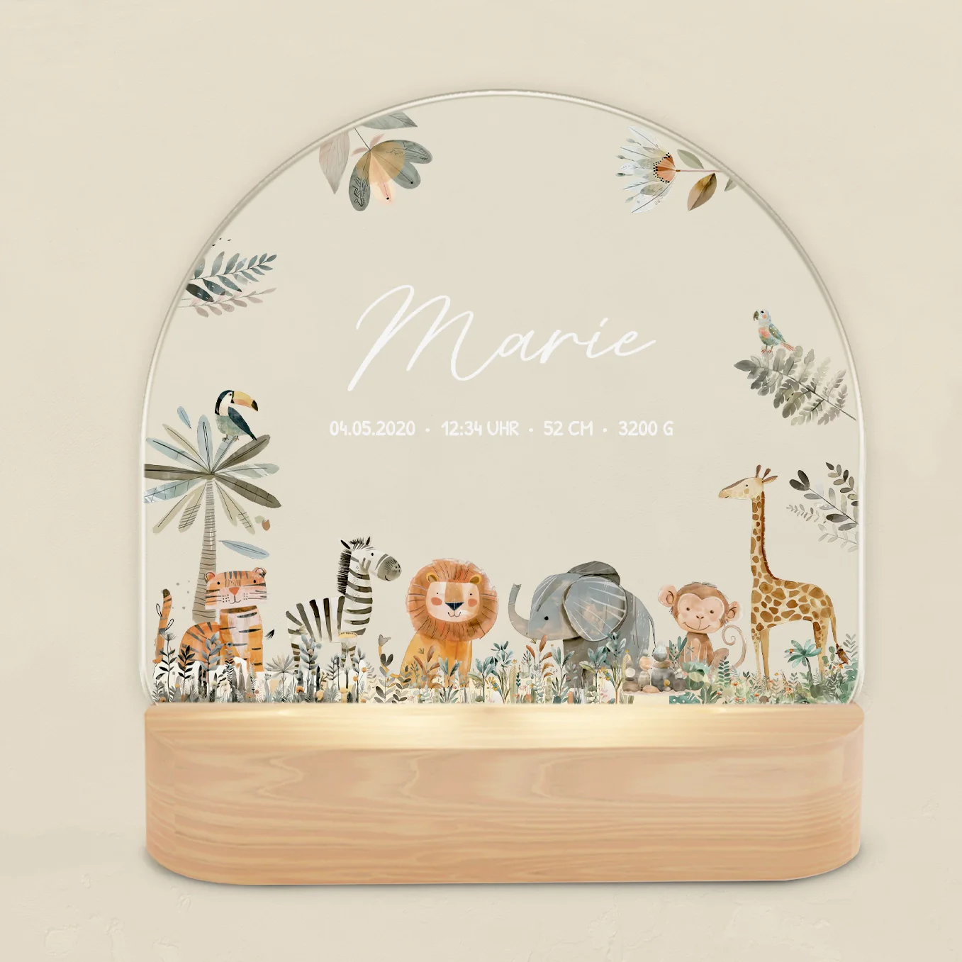 Veilleuse personnalisée « Animaux de safari » – Image 4