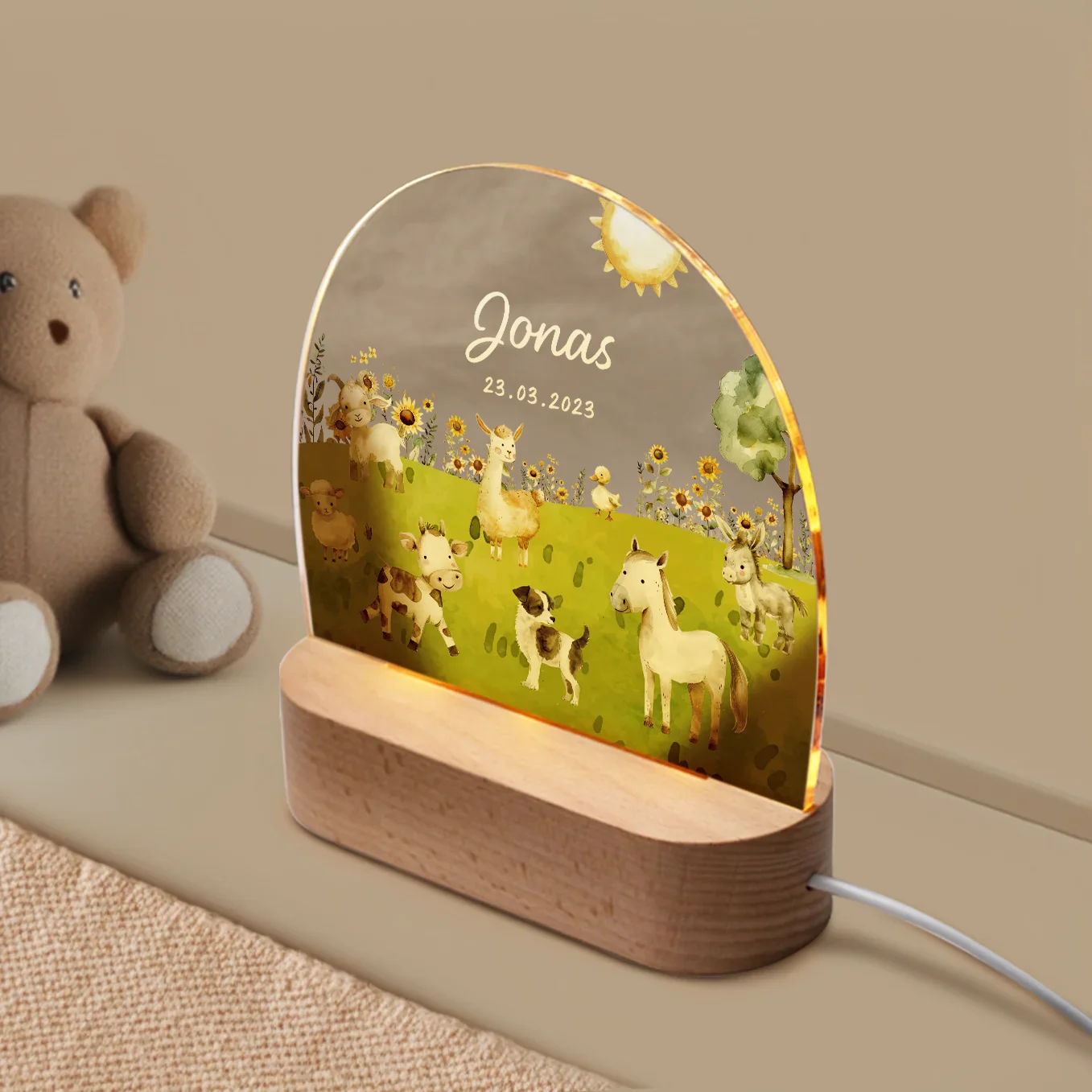 Veilleuse personnalisée « Ferme douce » – Image 2