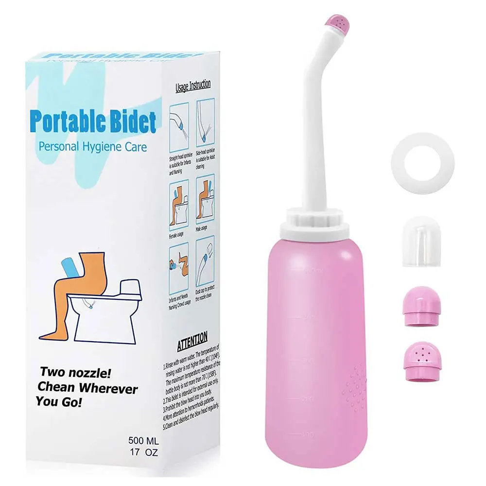 Bouteille périnéale portable de 500 ml – Bidet de nettoyage périnéal post-partum pour les mamans et les soins de bébé
