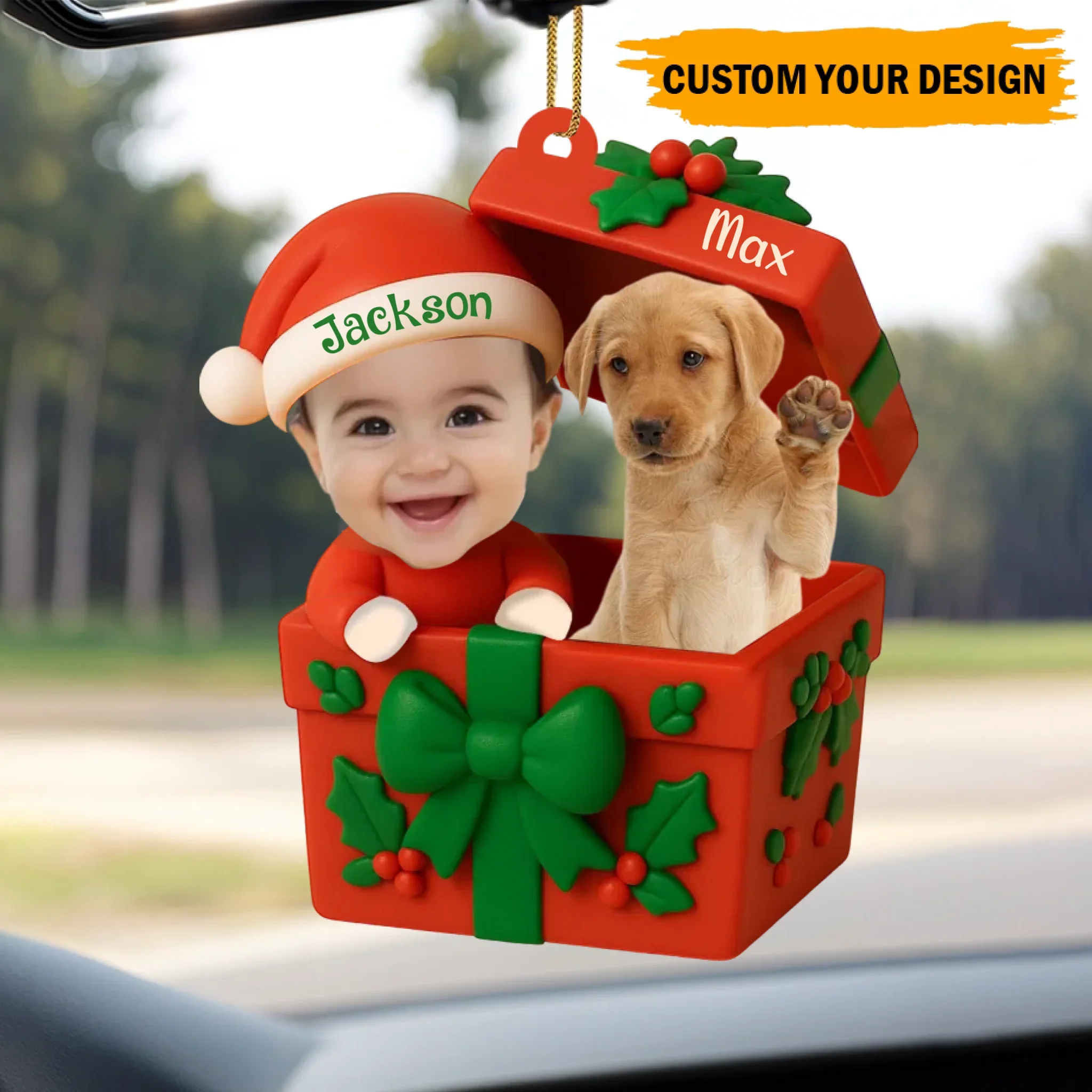 Décoration de Noël personnalisée en acrylique pour bébé et animal de compagnie – Souvenir de Noël personnalisé avec photo et nom – Image 4