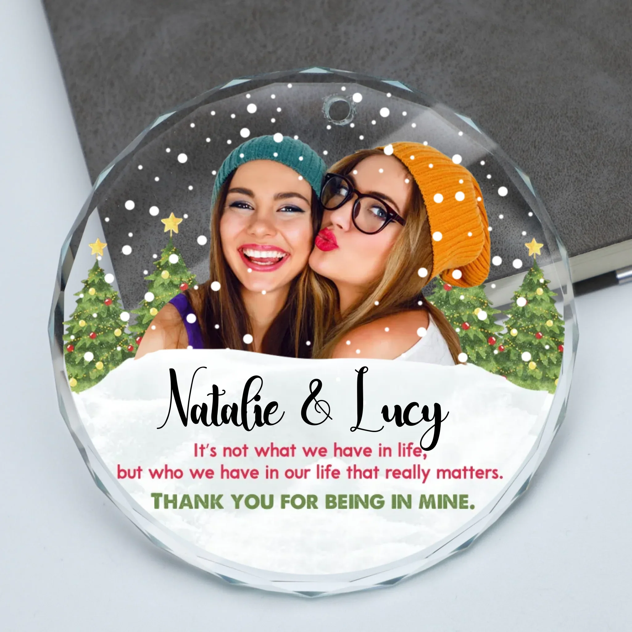 Ornement prisme en cristal personnalisé – Souvenir personnalisé avec photo et nom – Image 5