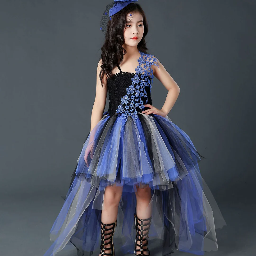 Robe tutu traînante noire et violette pour fête d'Halloween – Image 3