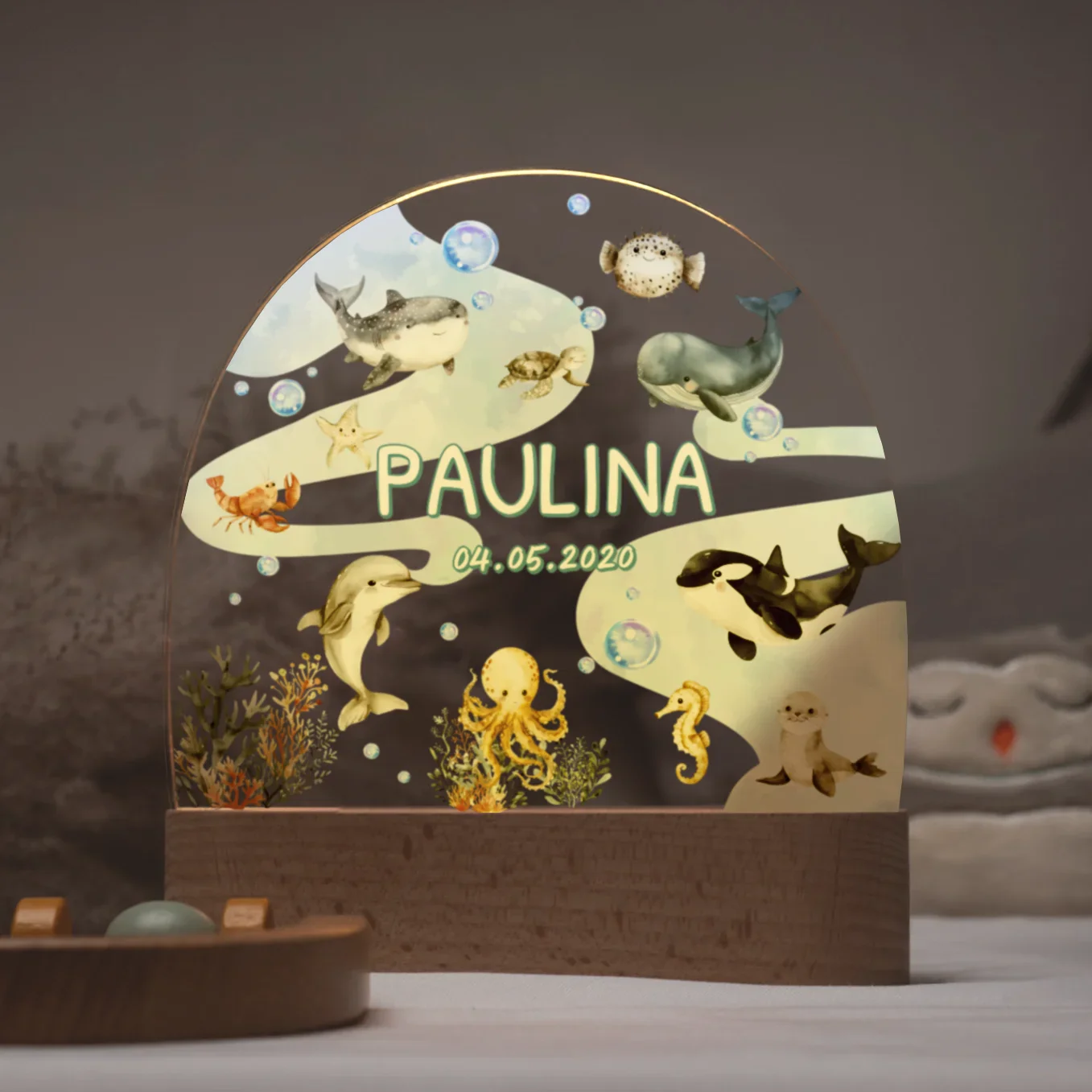 Veilleuse personnalisée « Océan » - Lumière douce et décor marin – Image 6
