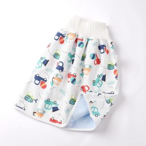 Jupe couche-culotte pour bébé en coton et fibre de bambou