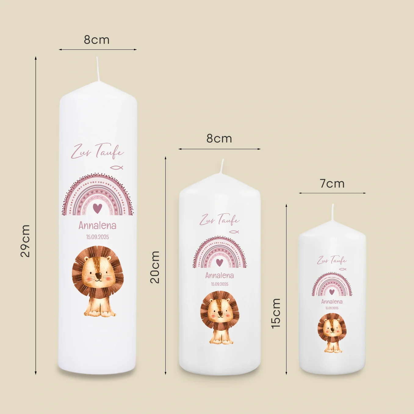 Personalisierte Taufkerze "Lieblingstier" – Image 6