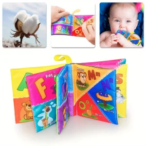 Lot de 8 livres en tissu pour bébé – Jouets éducatifs en tissu doux sur le thème des animaux, des fruits et de l'océan, lavables et durables, livres d'éveil pour nourrissons et tout-petits.