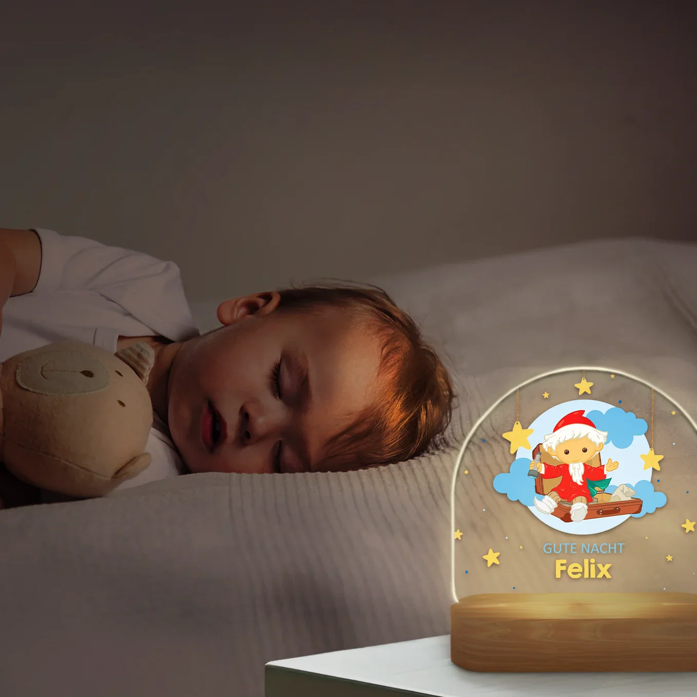 Personalisiertes Nachtlicht "Unser Sandmännchen" - "Gute Nacht" – Image 3