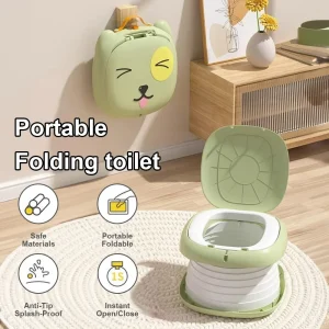 Potty de secours pliable et portable pour tout-petits - Siège de toilette de voyage, anti-basculement, anti-éclaboussures, ouverture rapide