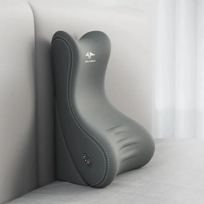 Coussin de soutien dorsal chauffant et massant réglable – Coussin de chevet ergonomique pour la maternité, la lecture et la détente