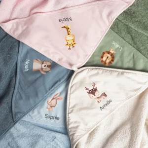 Serviette à capuche personnalisée « Animal préféré »