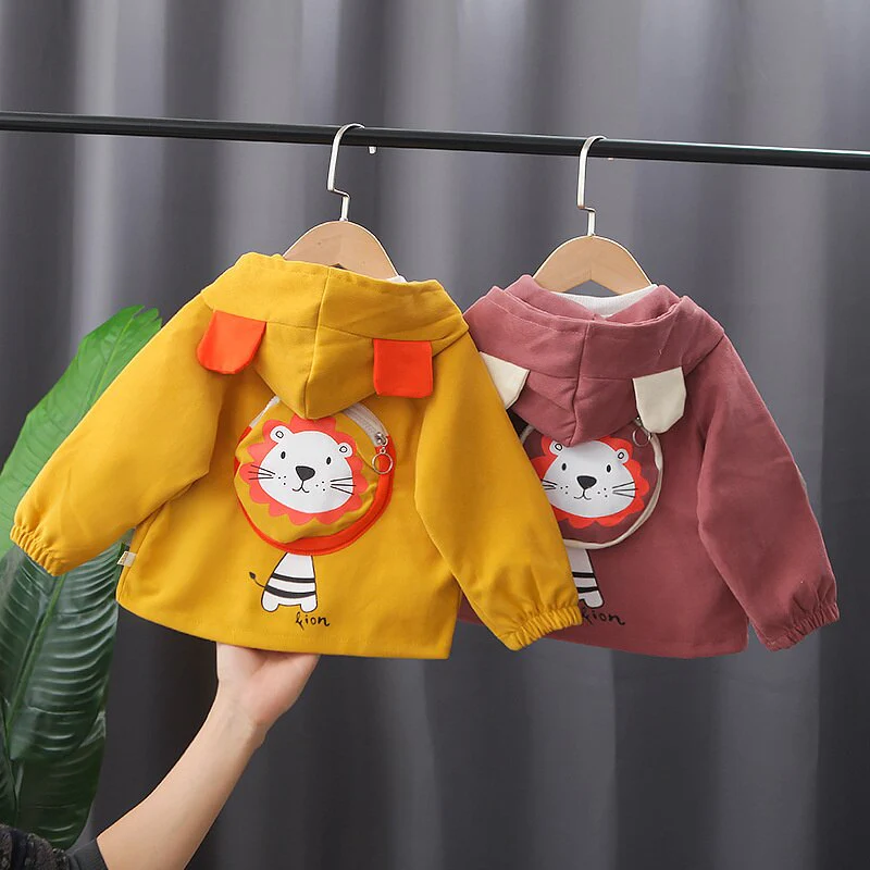Veste à capuche à imprimé graphique de dessin animé de lion – Image 5