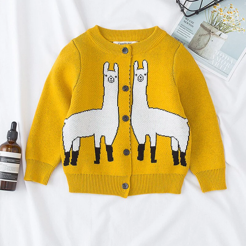 Cardigan tricoté à imprimé nuages et arc-en-ciel – Image 5