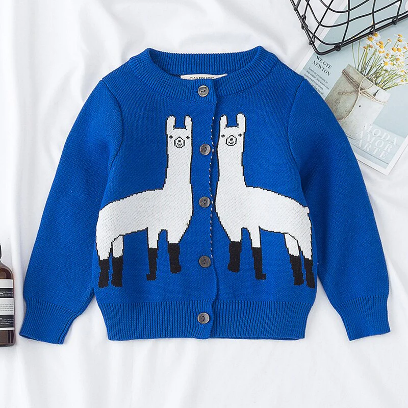 Cardigan tricoté à imprimé nuages et arc-en-ciel – Image 6