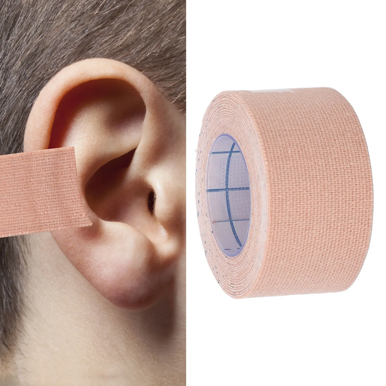 Patch correcteur esthétique pour oreilles de bébé (2,5 cm x 200 cm), bande élastique de correction d'auricules valgus avec forte adhérence pour oreilles proéminentes chez les nourrissons et les nouveau-nés – Image 2
