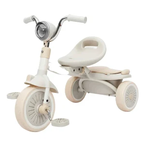 Tricycle pliable pour bébé avec pédales – Roues en PU absorbant les chocs, lumières tendance, siège réglable – Premier vélo de marche pour enfants de 1 à 5 ans
