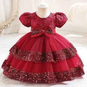 Robe tutu à paillettes pour bébé fille – Tenue de fête scintillante pour Noël, le Nouvel An et les anniversaires