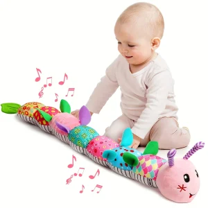 Jouet musical en peluche pour bébé – Hochet doux et sûr, sons apaisants, développement sensoriel pour les nouveau-nés de 0 à 12 mois
