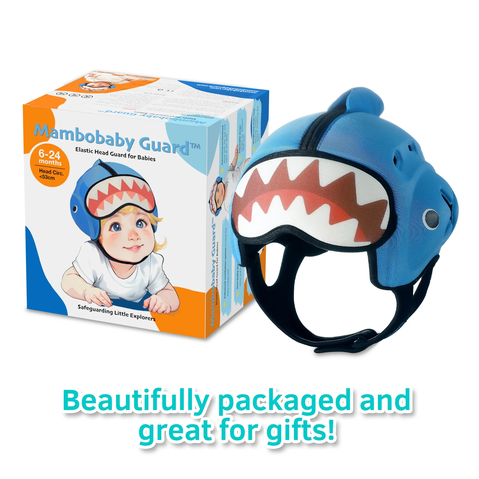 Casque de sécurité pour bébé pour ramper et marcher – Protection de tête ultra légère, respirante et réglable avec de jolis motifs d'animaux – Image 6