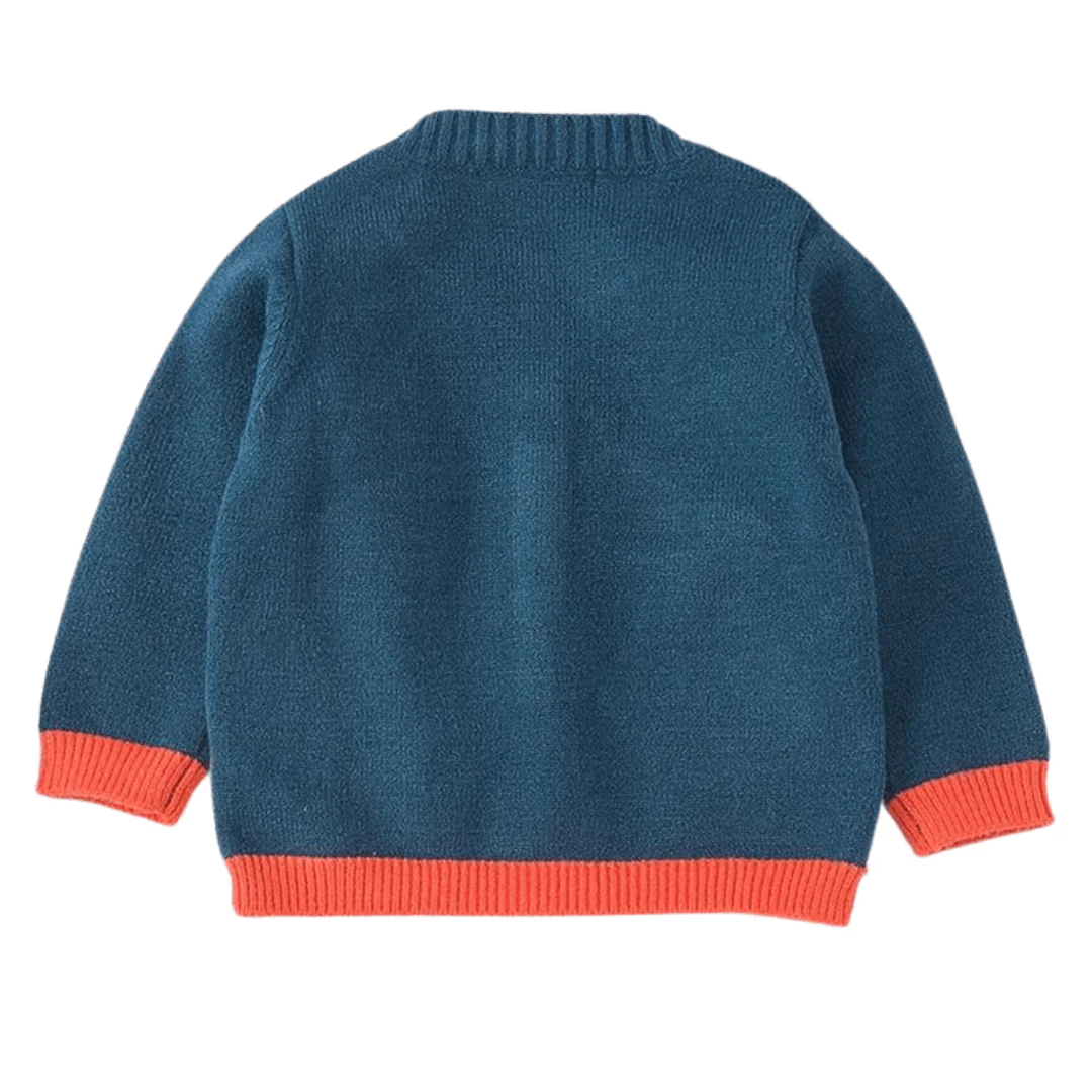 Cardigan tricoté à imprimé nuages et arc-en-ciel – Image 2