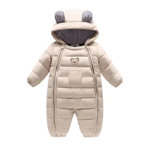 Combinaison parka à capuche pour bébé motif ours