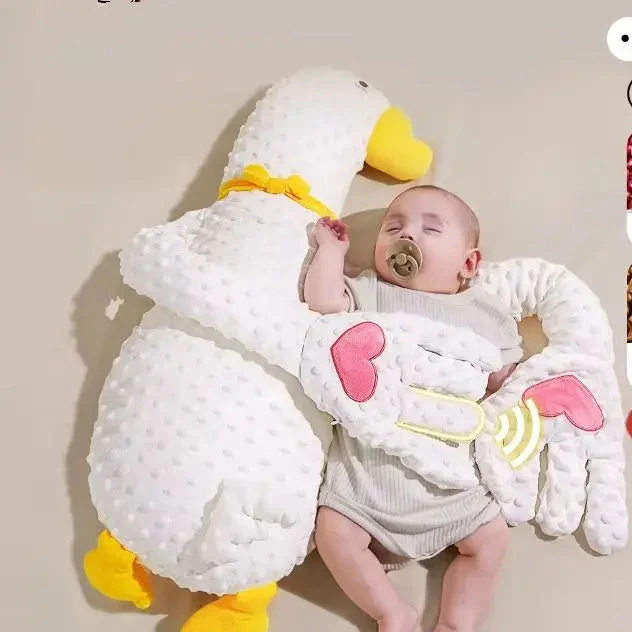 Oreiller apaisant pour bébé Big White Goose – Jouet en peluche intelligent pour aider au sommeil des nouveau-nés | – Image 2