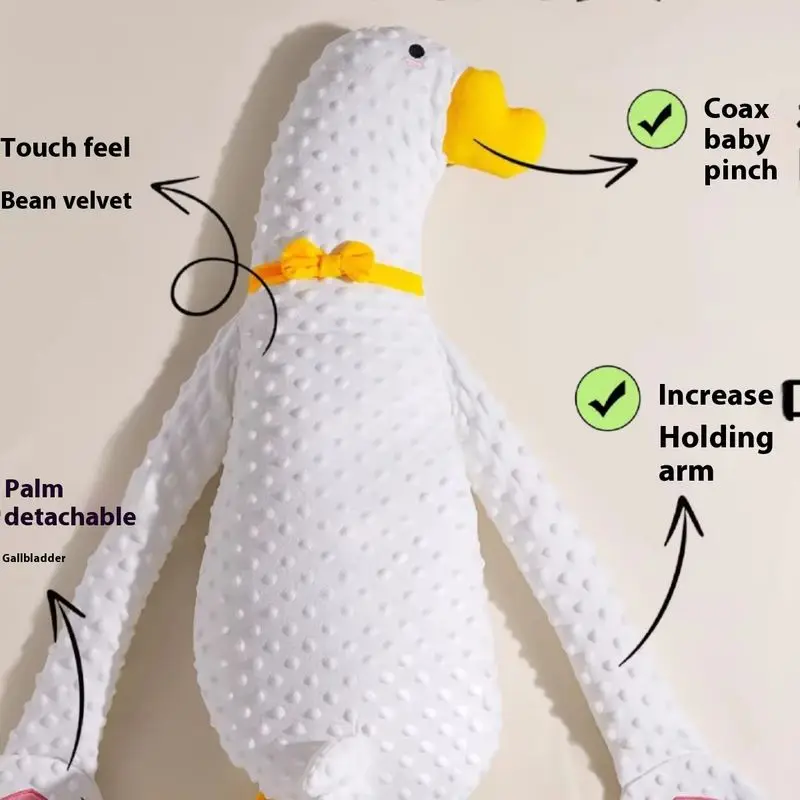 Oreiller apaisant pour bébé Big White Goose – Jouet en peluche intelligent pour aider au sommeil des nouveau-nés | – Image 4