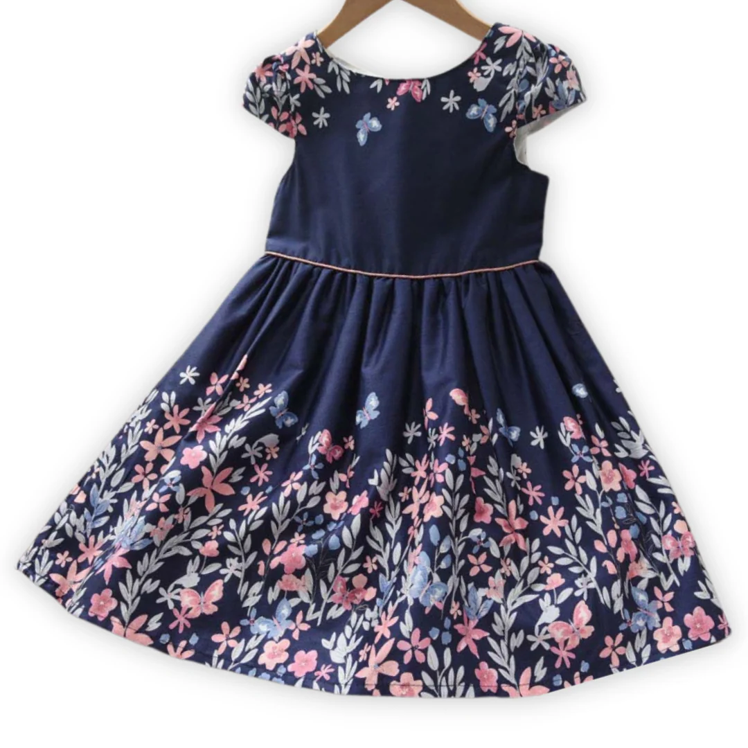 Robe d'été pour fille à imprimé fleurs et papillons – Image 3