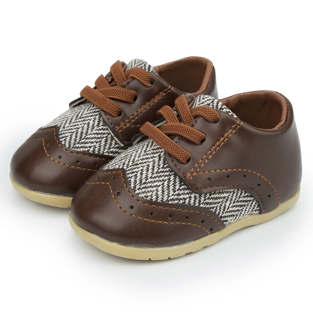 Chaussures en cuir pour bébé garçon, design classique aztèque, pour les premiers pas – Image 2