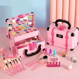 Coffret de maquillage pour enfants – Coffret de maquillage princesse avec rouge à lèvres et fard à paupières – Sans danger et non toxique pour les enfants