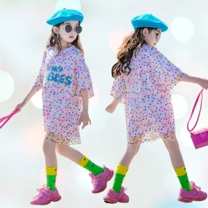 Robe fantaisie en maille à pois