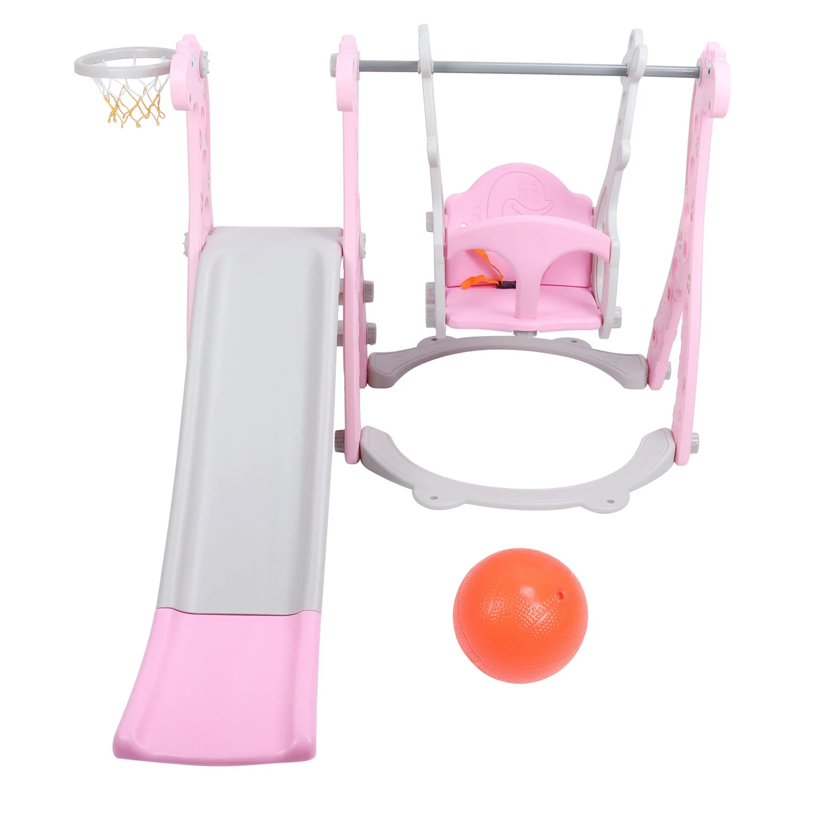 Balançoire grimpeuse pour tout-petits – Toboggan de jeu intérieur et extérieur avec balançoire et panier de basket, aire de jeux multi-activités pour enfants – Image 7