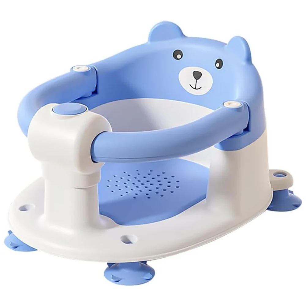 Siège de bain bébé en forme d'ours mignon anti-dérapant pour 6 mois et plus, chaise de baignoire sûre pour nourrissons et nouveau-nés avec ventouses puissantes – Image 8